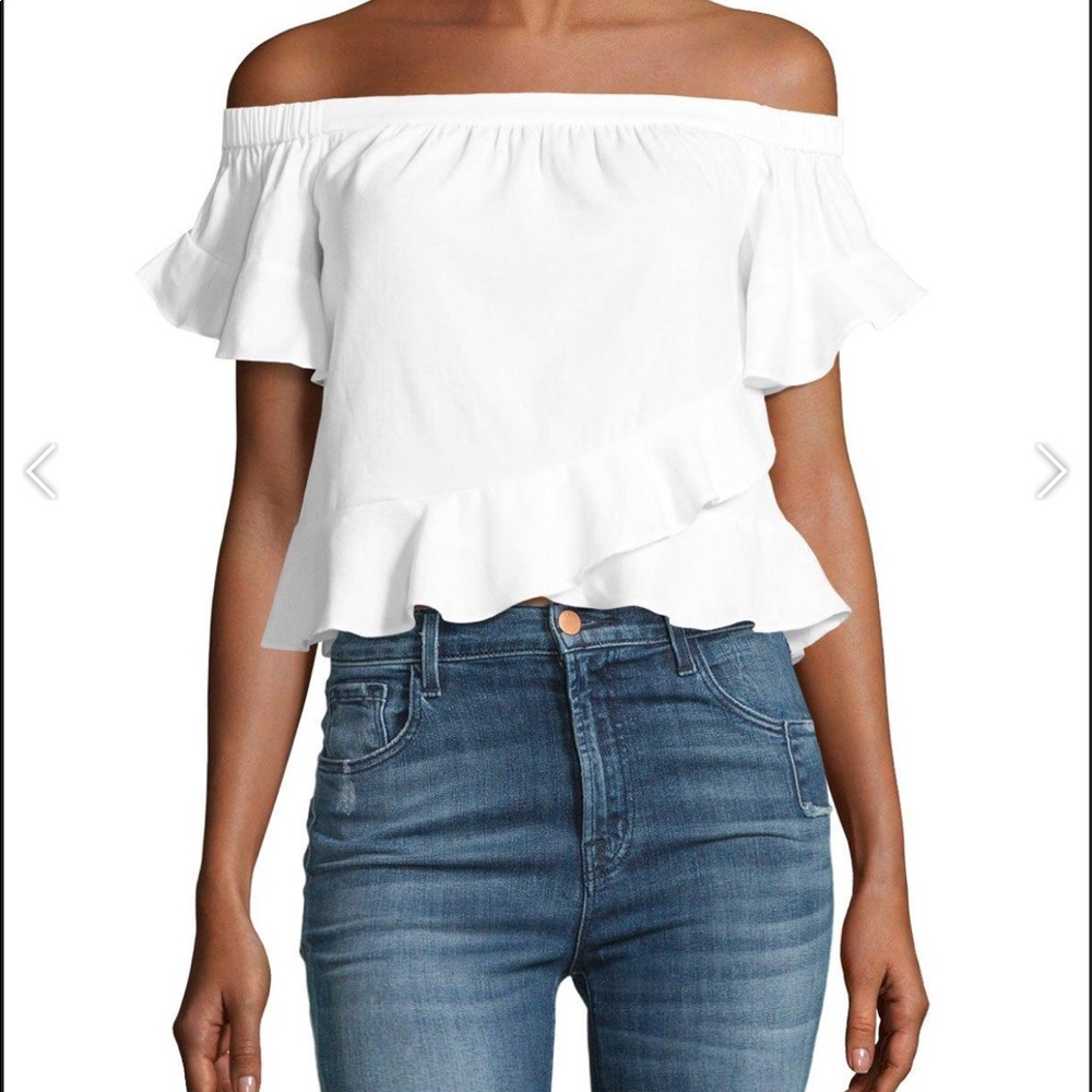 Never Worn BCBG Cotton shirt with ruffled hem